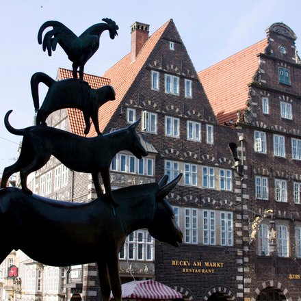 Photo of the „Bremer Stadtmusikanten“.