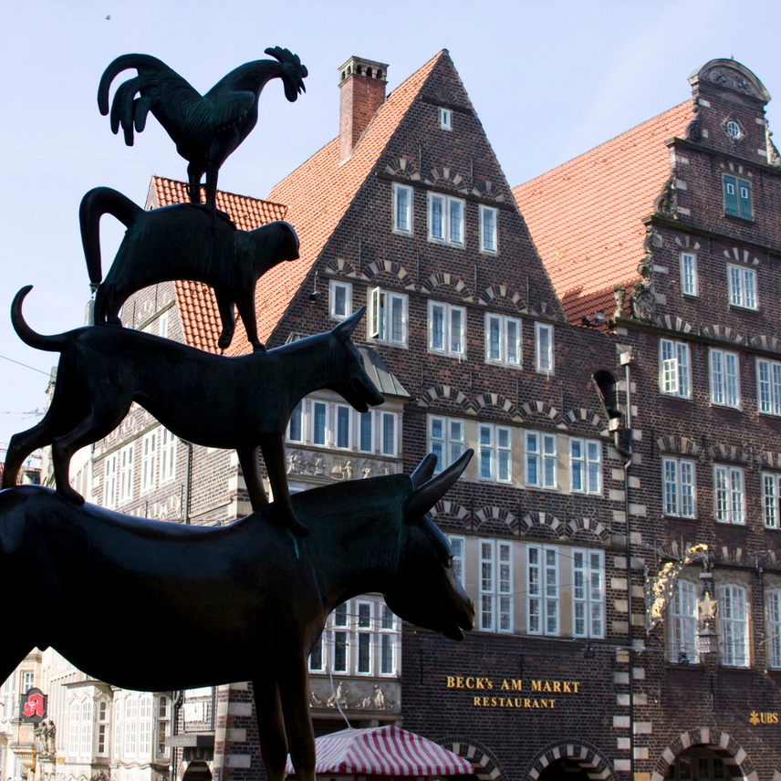 Photo of the „Bremer Stadtmusikanten“.